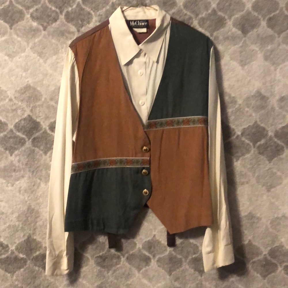 Ms Choice California Vintage Vest Blouse size 16